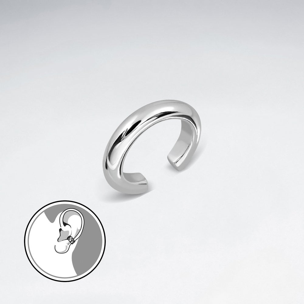 Sterling Silver Huggie Ear Cuff Earring