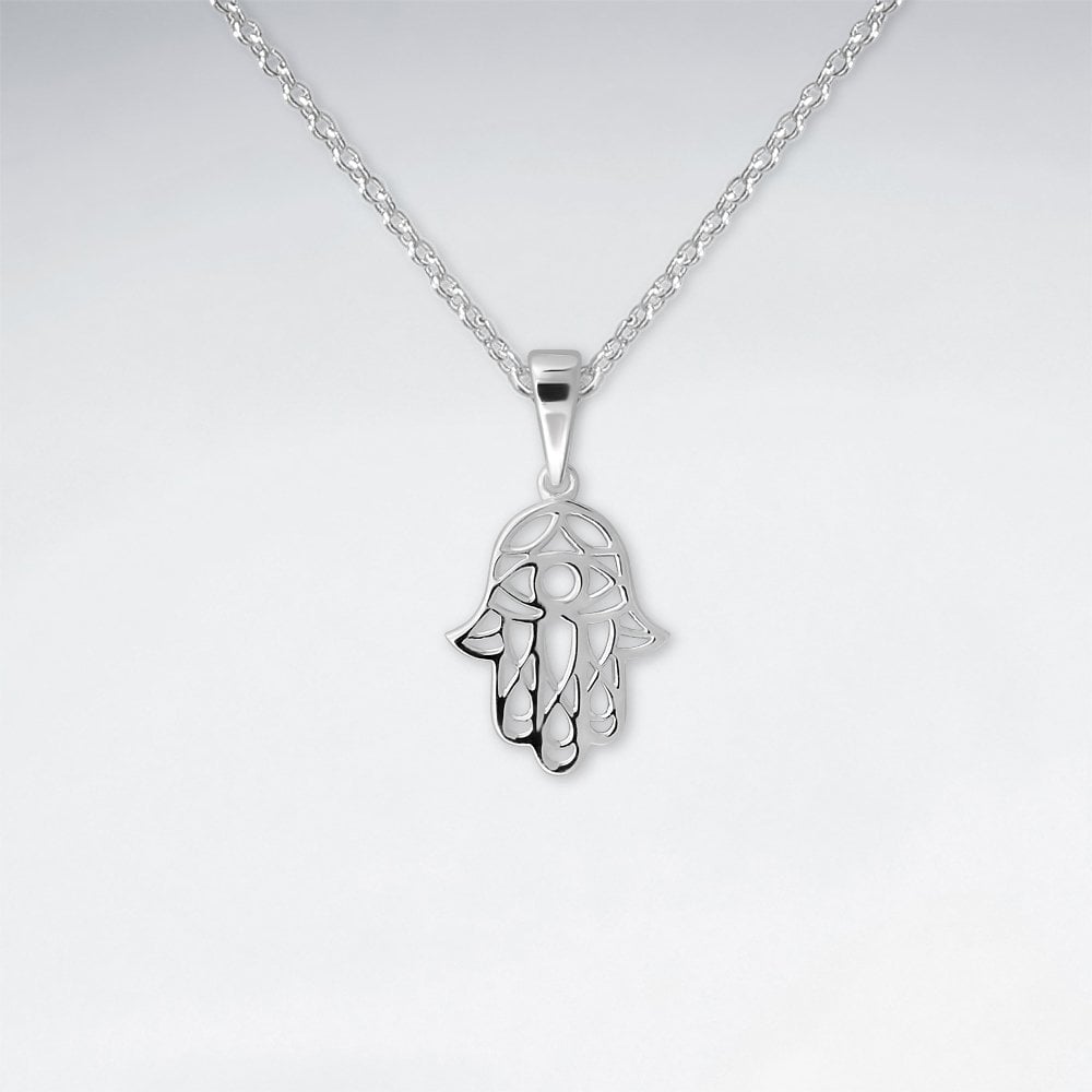 Sterling Silver Filigree Hamsa Pendant