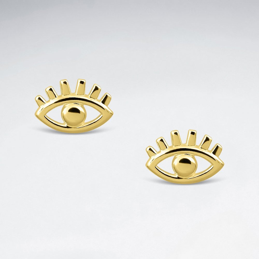 Sterling Silver Evil Eye Stud Earrings