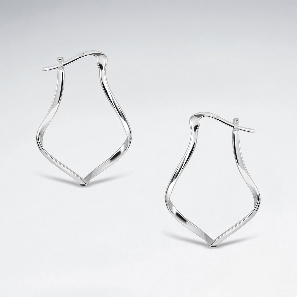 Sterling Silver Freeform Hoop Earrings