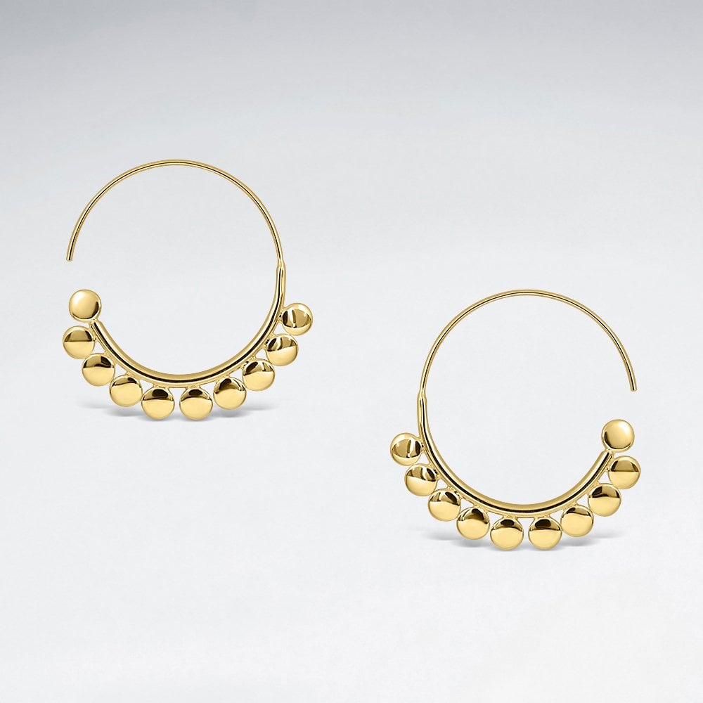 Sterling Silver Half Scalloped Hoop Earrings