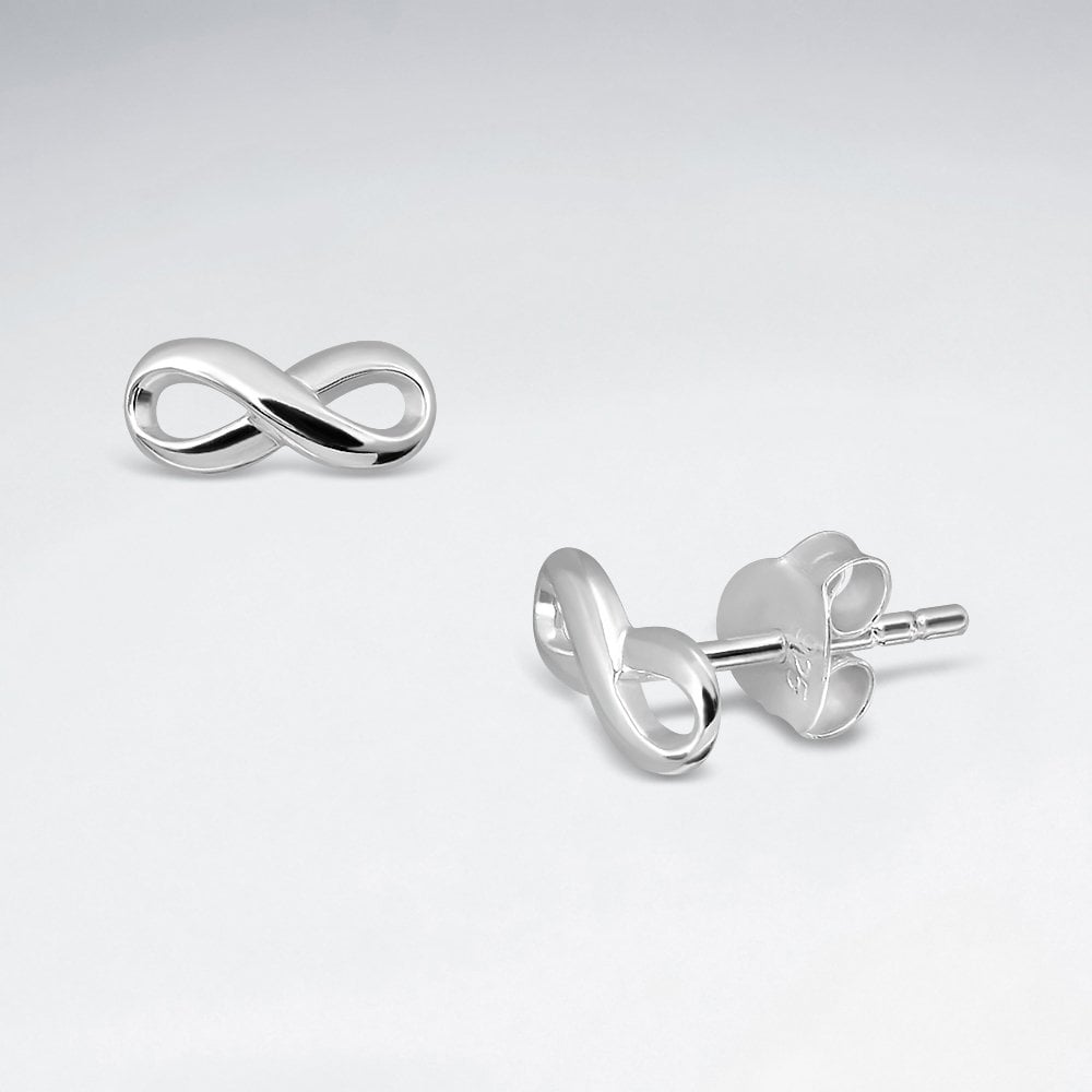 Sterling Silver Infinity Symbol Stud Earrings