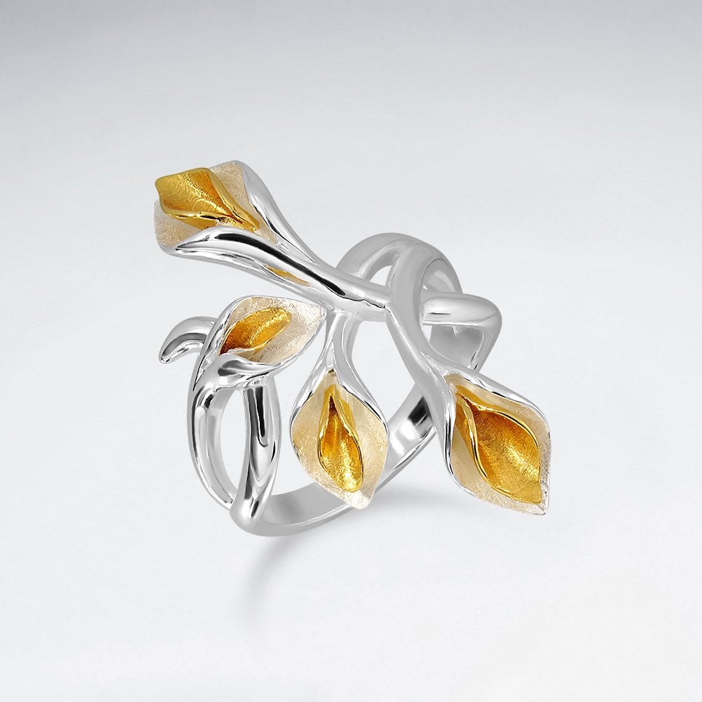 Sterling Silver Lily Flower Bouquet Ring