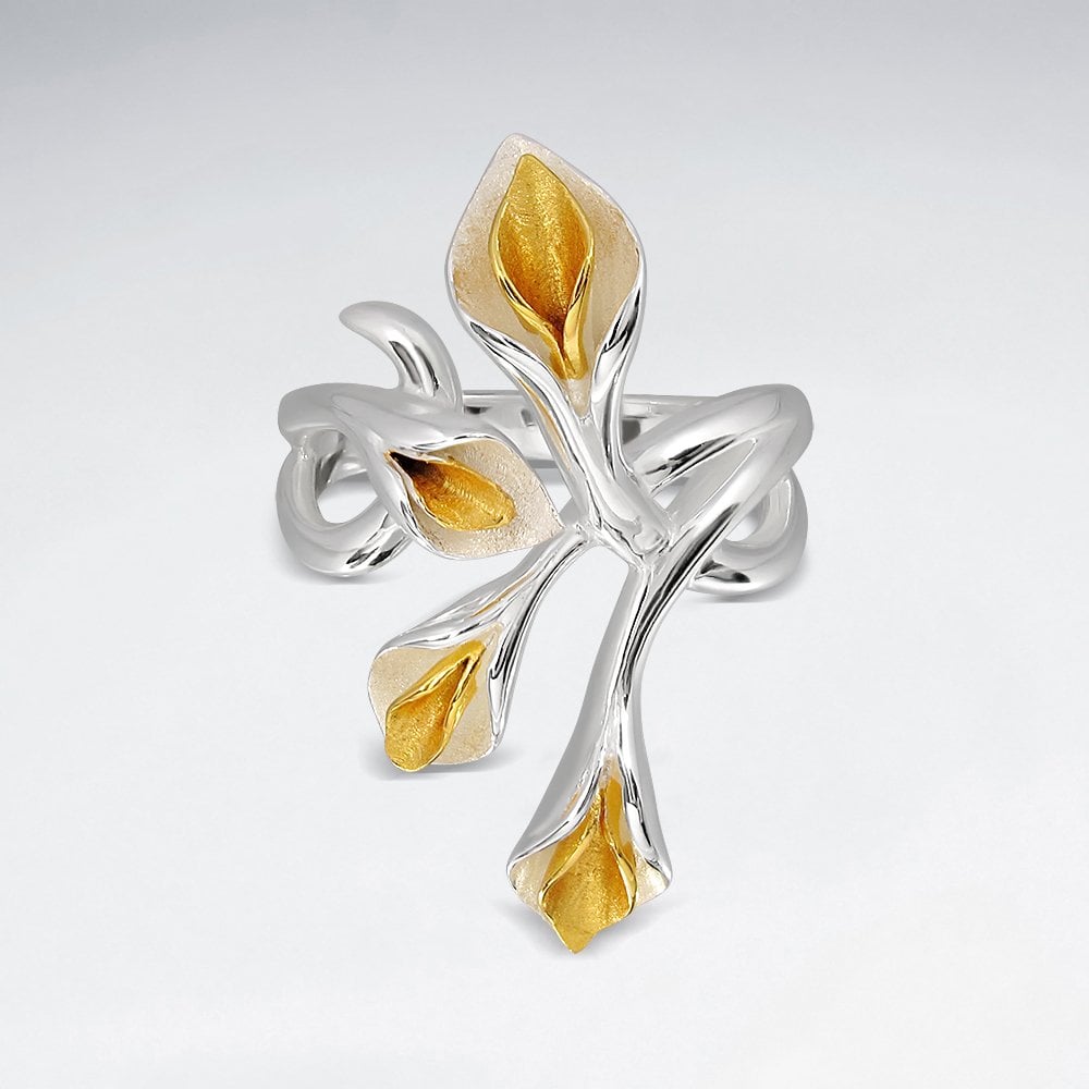 Sterling Silver Lily Flower Bouquet Ring
