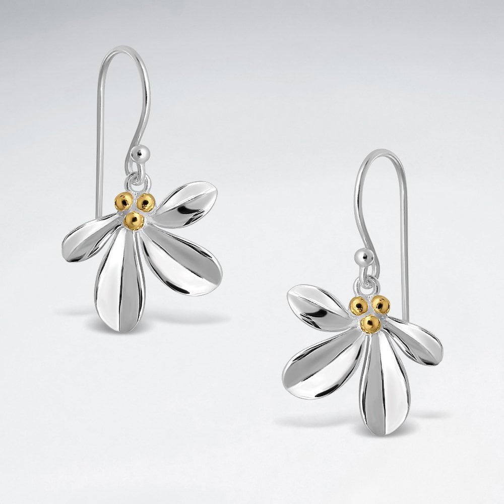 Sterling Silver Mistletoe Hook Earrings