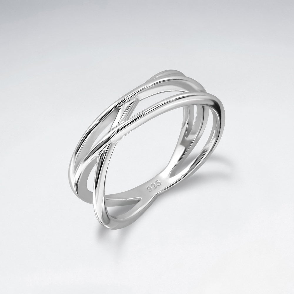 Sterling Silver Overlapped Textured Ring