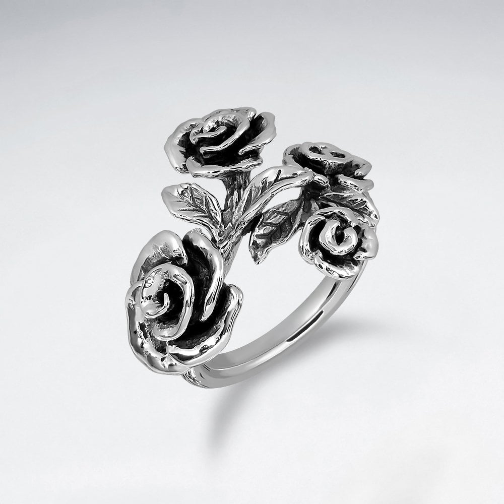 Sterling Silver Rose Bouquet Ring