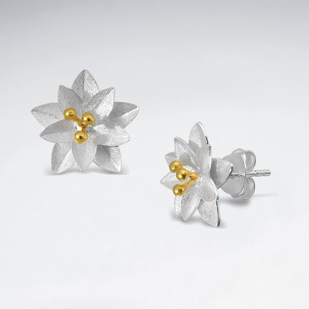 Sterling Silver Floral Stud Earrings