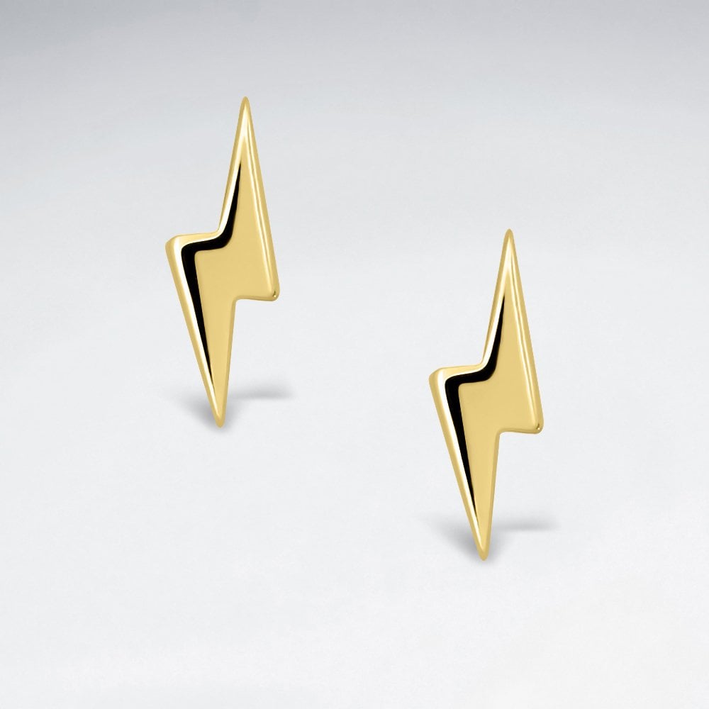 Sterling Silver Lightning Bolt Stud Earring