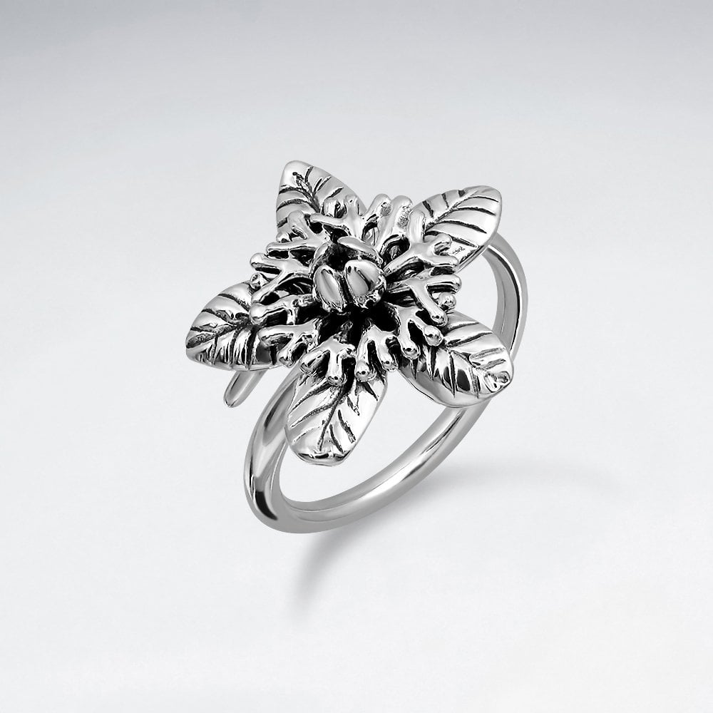 Sterling Silver Flower Blossom Ring