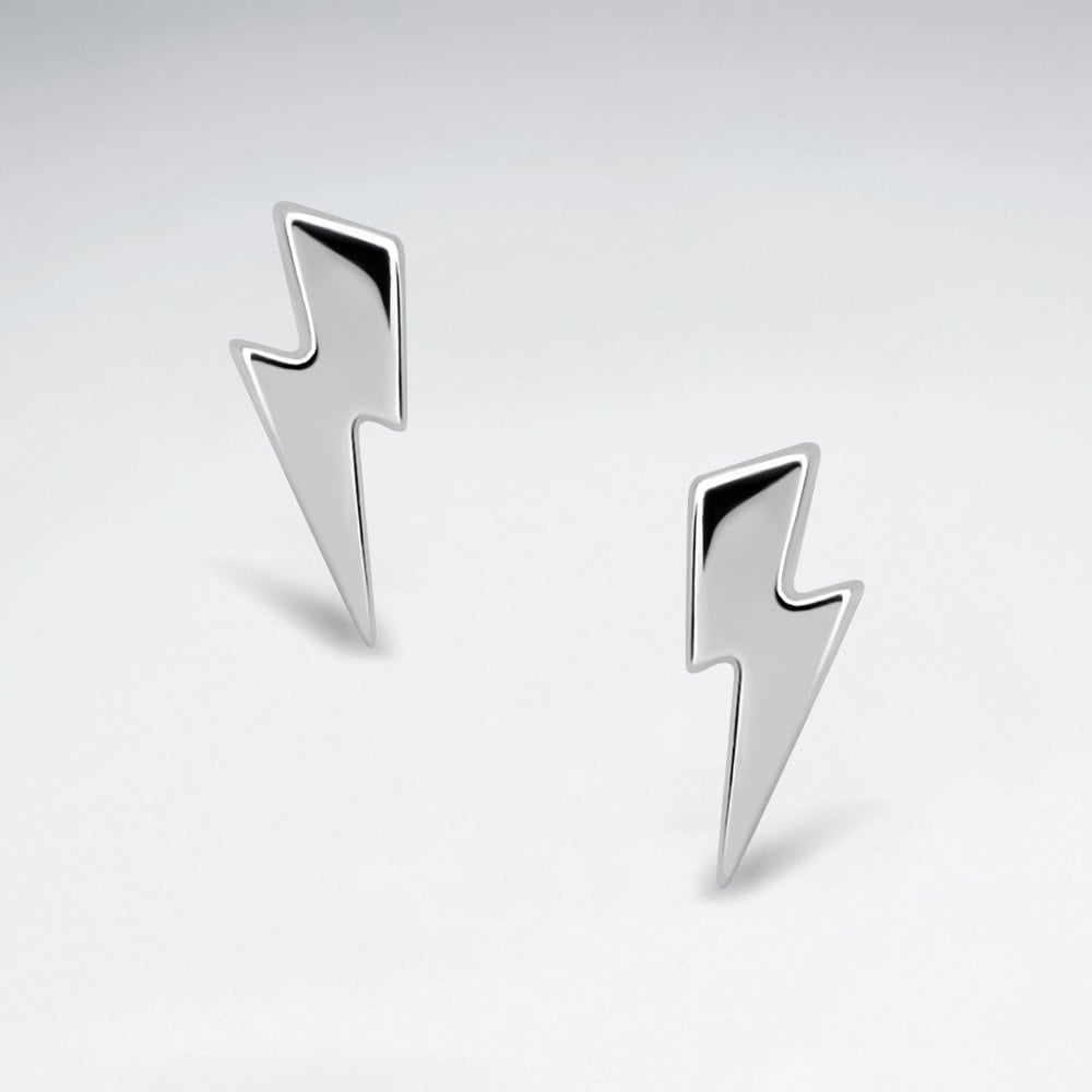 Sterling Silver Lightning Bolt Earrings