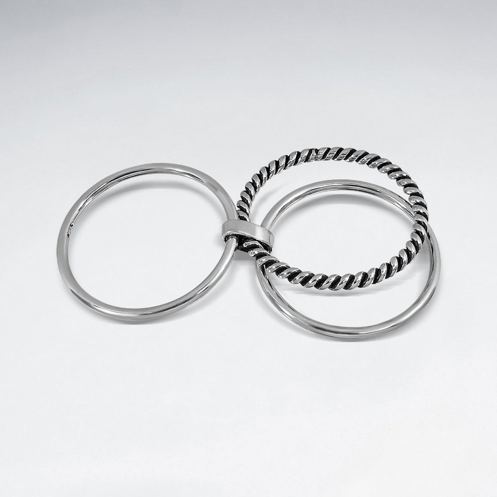 Sterling Silver Rope Twist Belt Ring