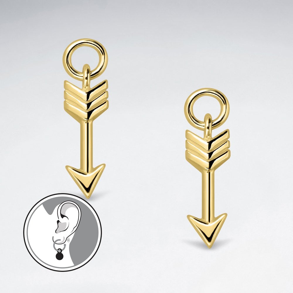 Sterling Silver Arrow Charm for Hoop Earrings