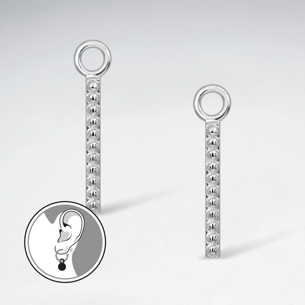 Sterling Silver Linear Charm for Hoop Earrings
