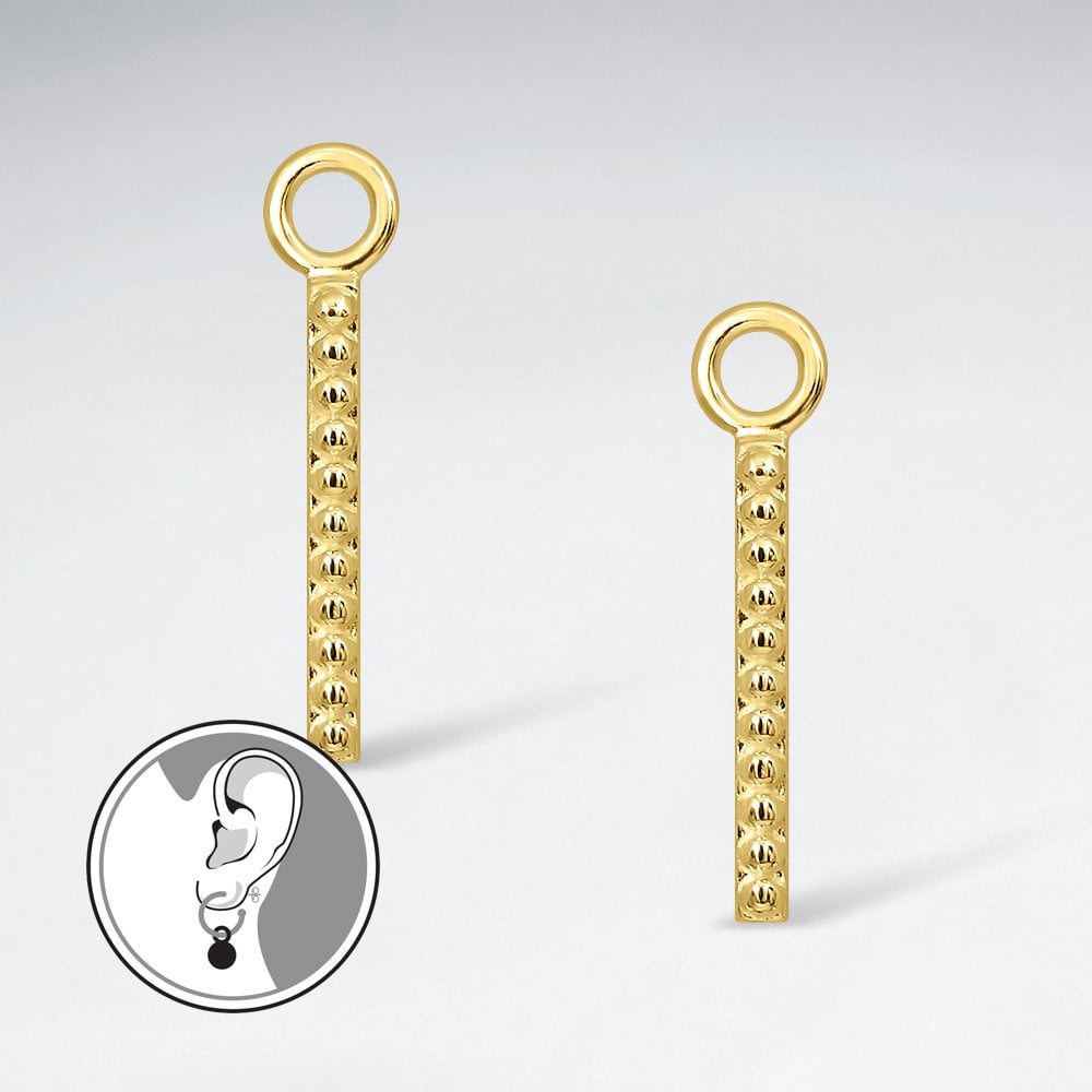 Sterling Silver Linear Charm for Hoop Earrings