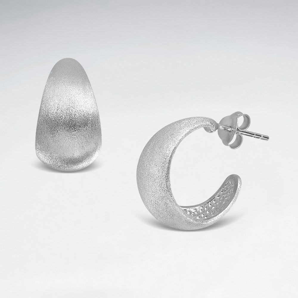 Silver Matte Scoop Hoop Earrings
