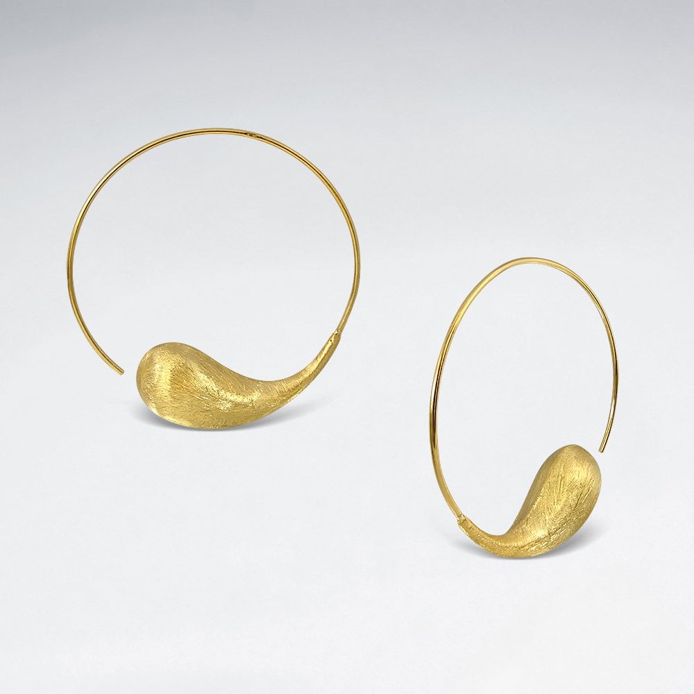 Matte Silver Progressive Swirl Open Hoop Earrings