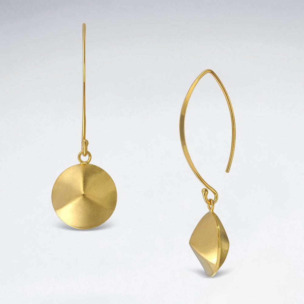 Open Marquise Silver Circle Suspended Dangle Earrings