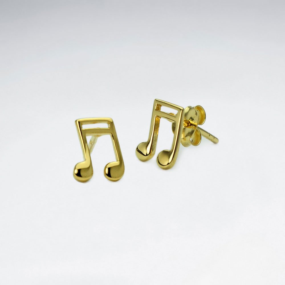 Sterling Silver Musical Note Stud Earrings