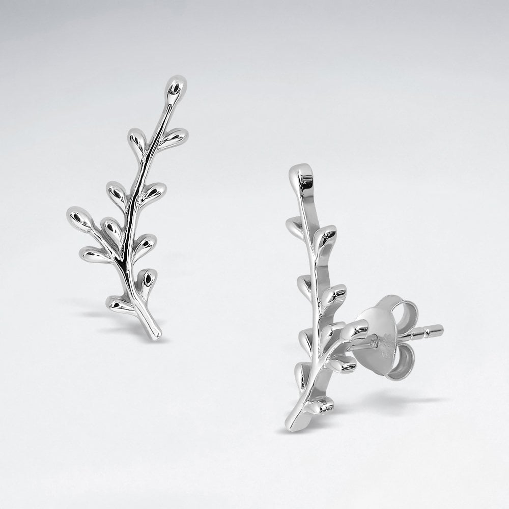 Sterling Silver Branch Stud Earrings