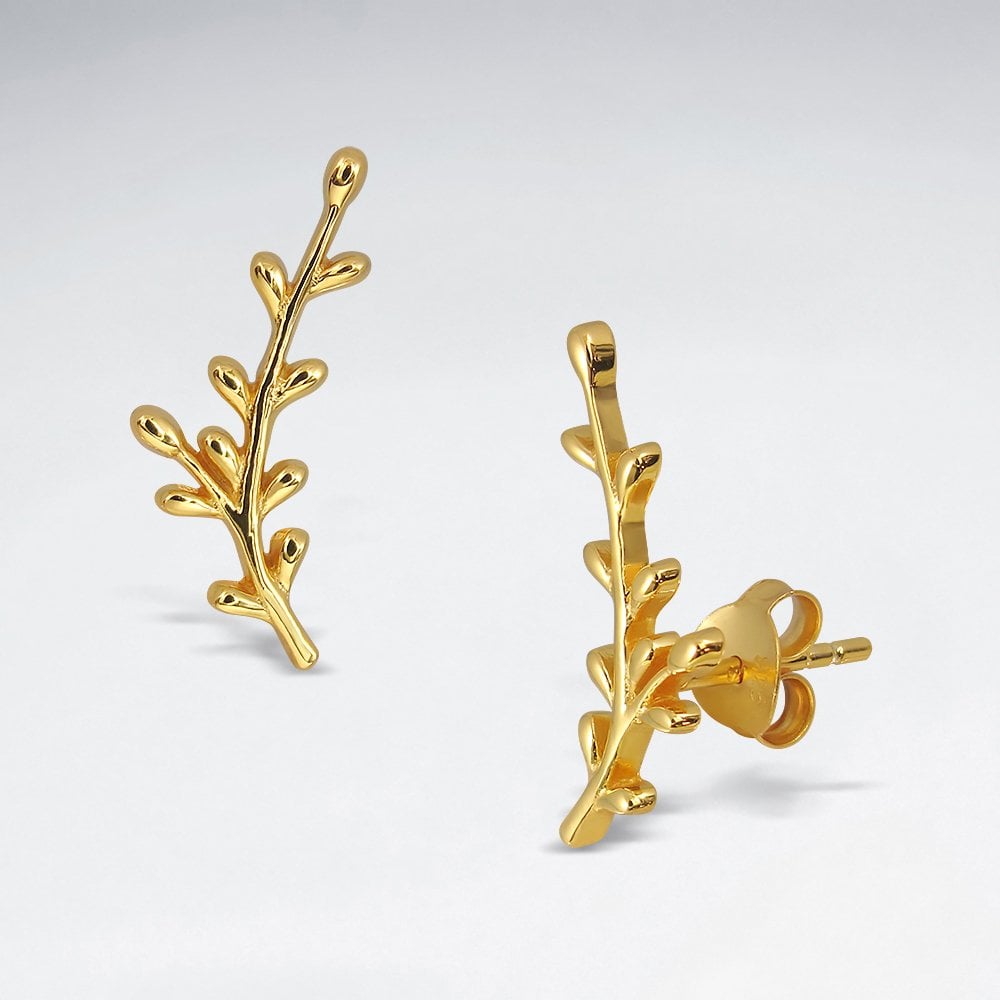 Sterling Silver Branch Stud Earrings