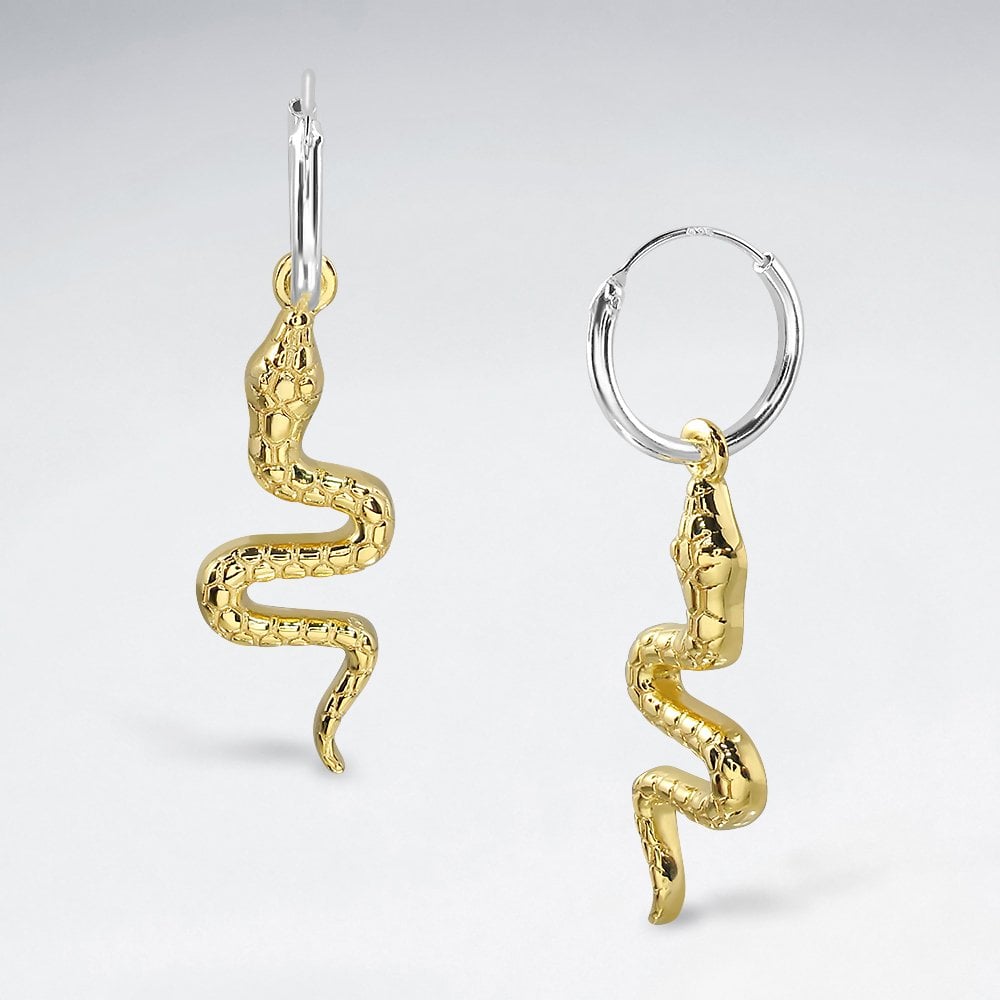 Snake Sterling Silver Hoop Earrings
