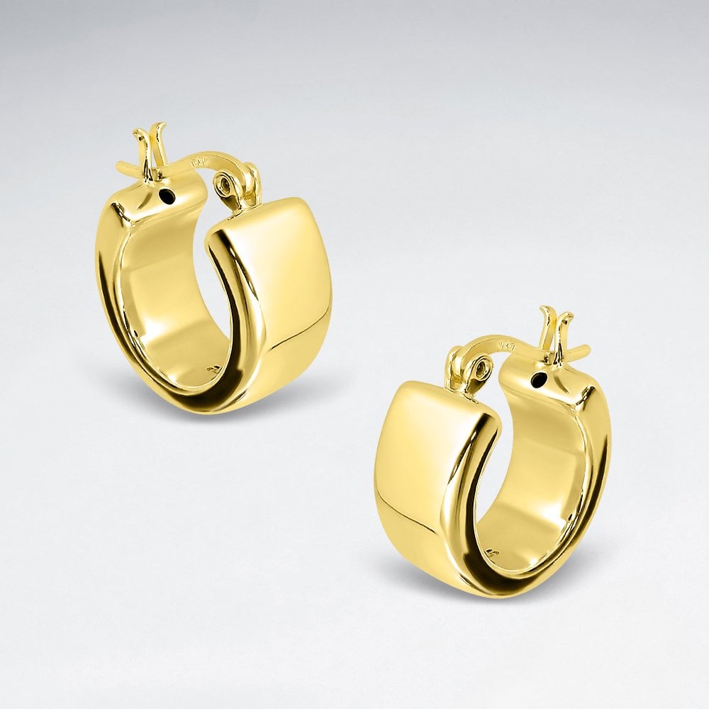 Sterling Silver Chunky Mini U Hoop Earrings