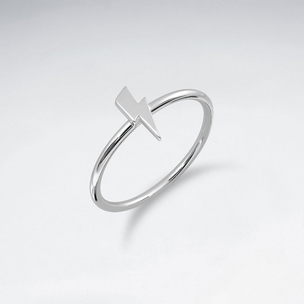 Sterling Silver Lightning Bolt Ring