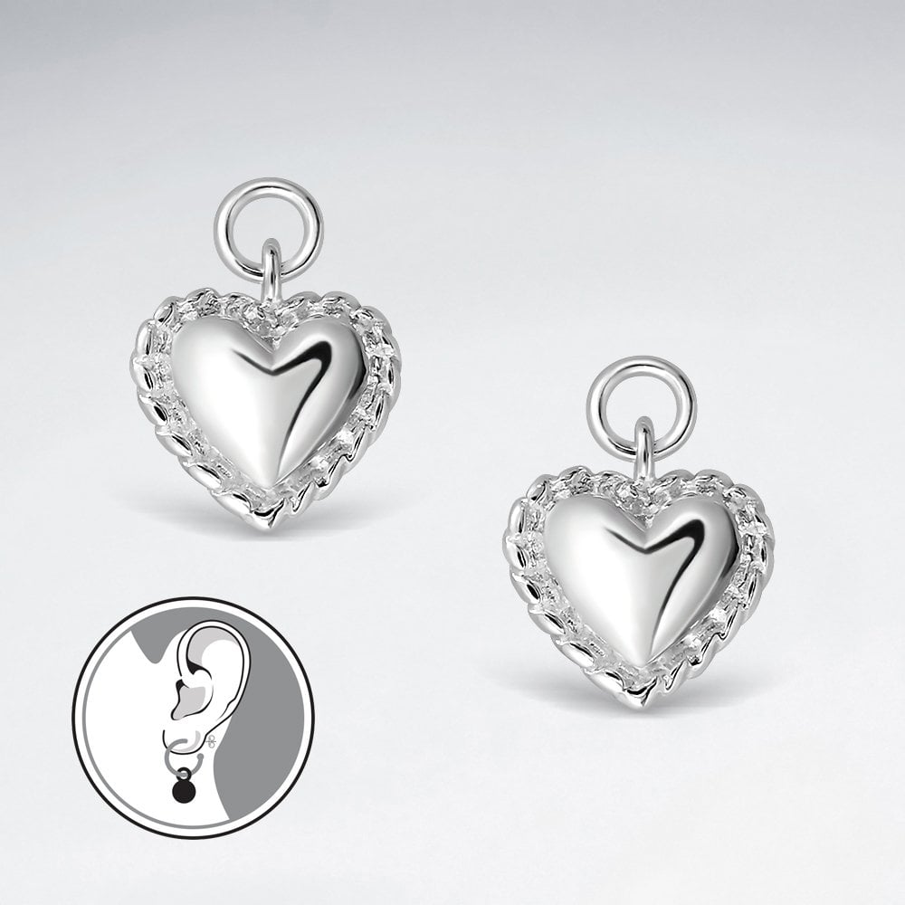 Sterling Silver Heart Charm Findings