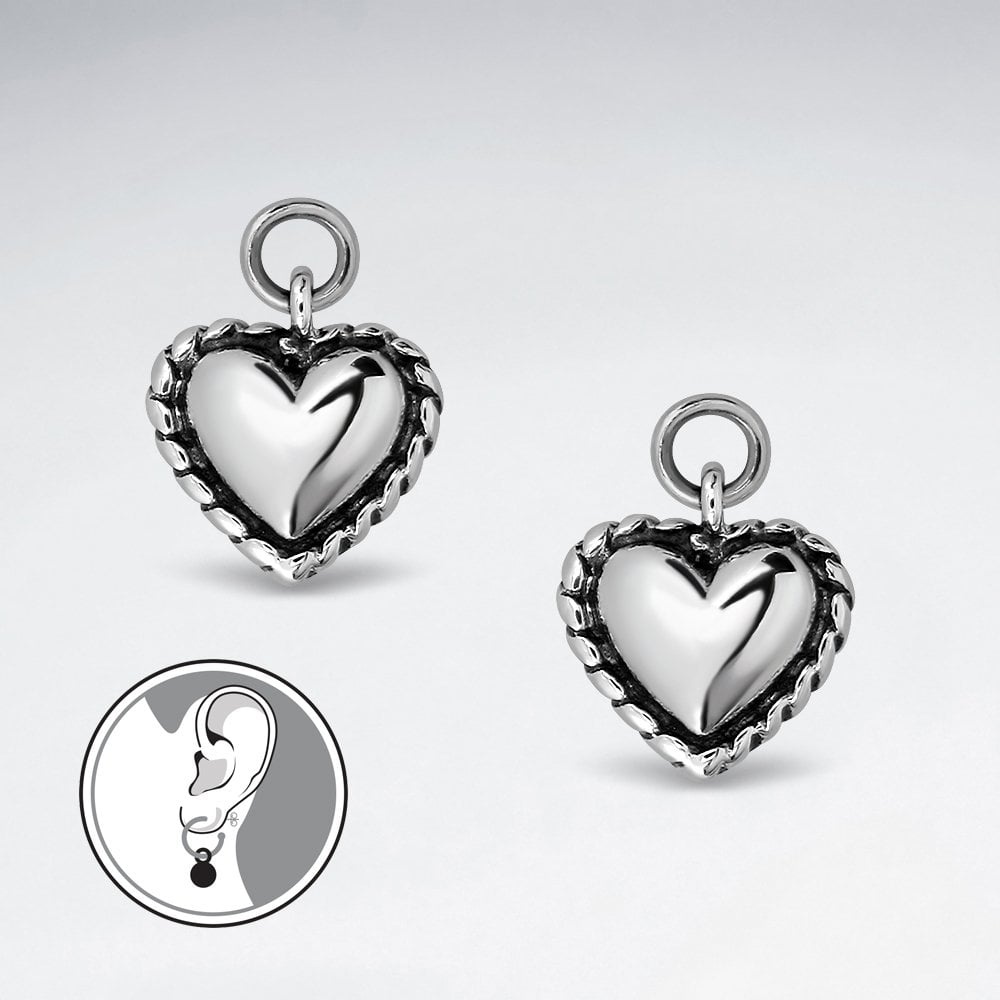 Sterling Silver Heart Charm Findings