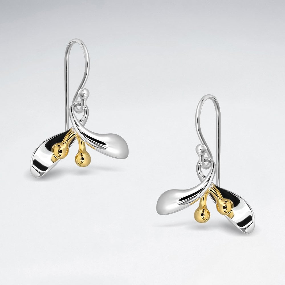 Sterling Silver Holiday Mistletoe Earrings