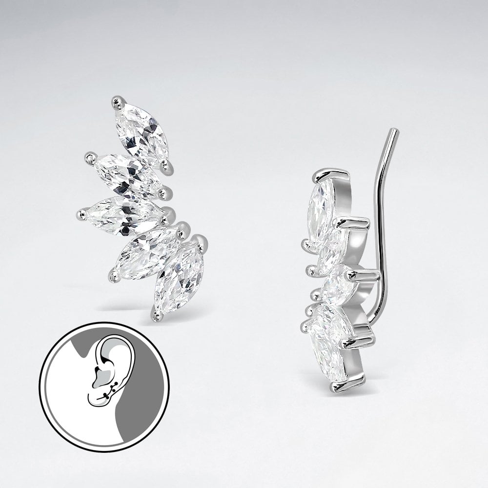 Sterling Silver Guardian Angel Ear Crawler