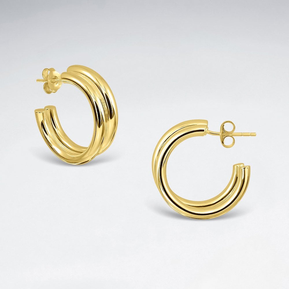 Sterling Silver Stud Hoop Earrings