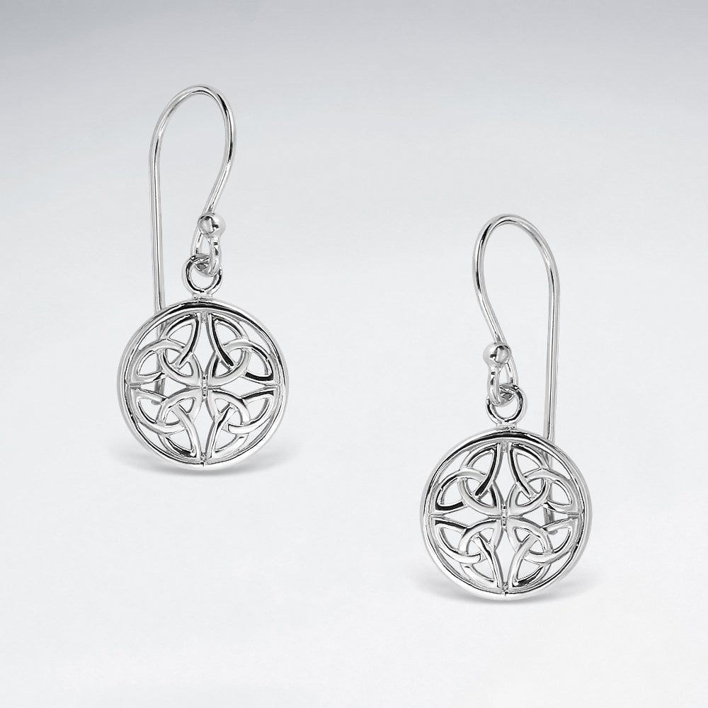 Sterling Silver Filigree Celtic Disc Earrings