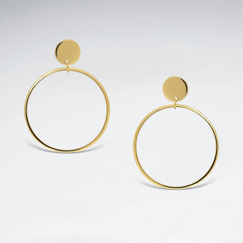 Geometric Sterling Silver Hoop Stud Earrings