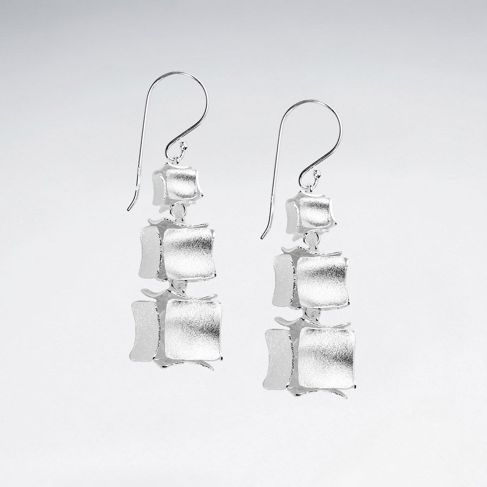 Sterling Silver Gradual Cubed Dangle Earrings