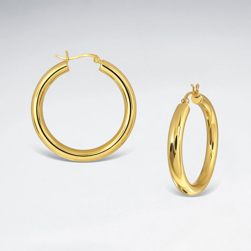 Classic Tube Hoop Earrings in Sterling Silver