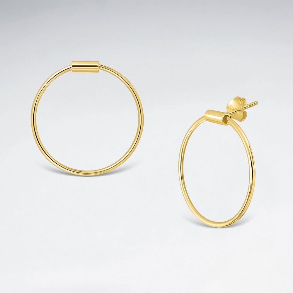 Sterling Silver Round Drop Stud Earrings