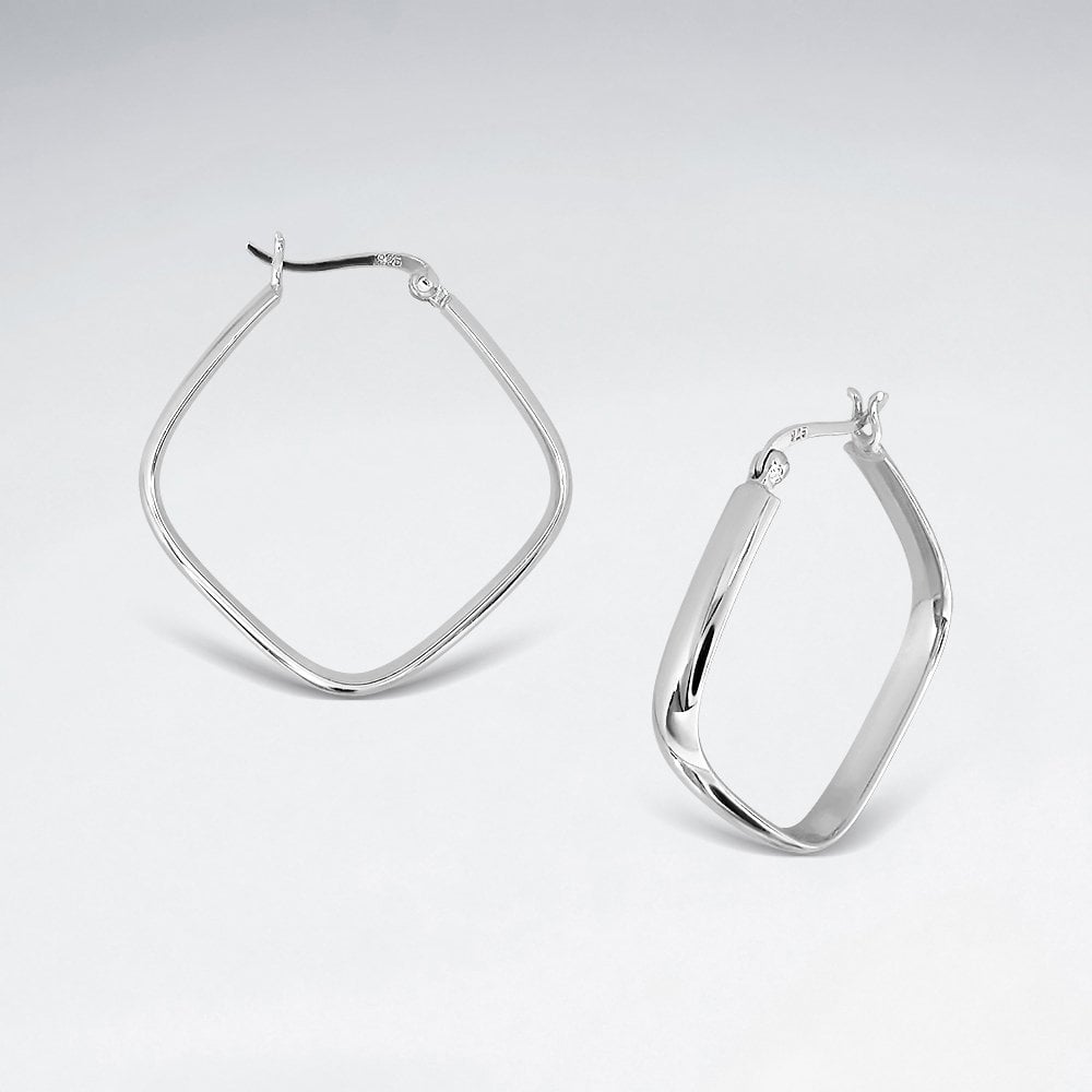 Sterling Silver Geometric Hoop Earrings