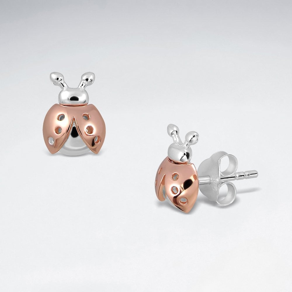 Sterling Silver Ladybug Stud Earrings