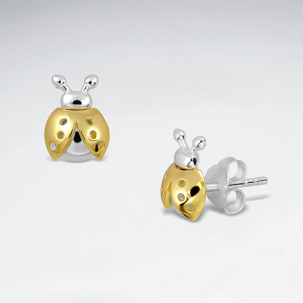 Sterling Silver Ladybug Stud Earrings