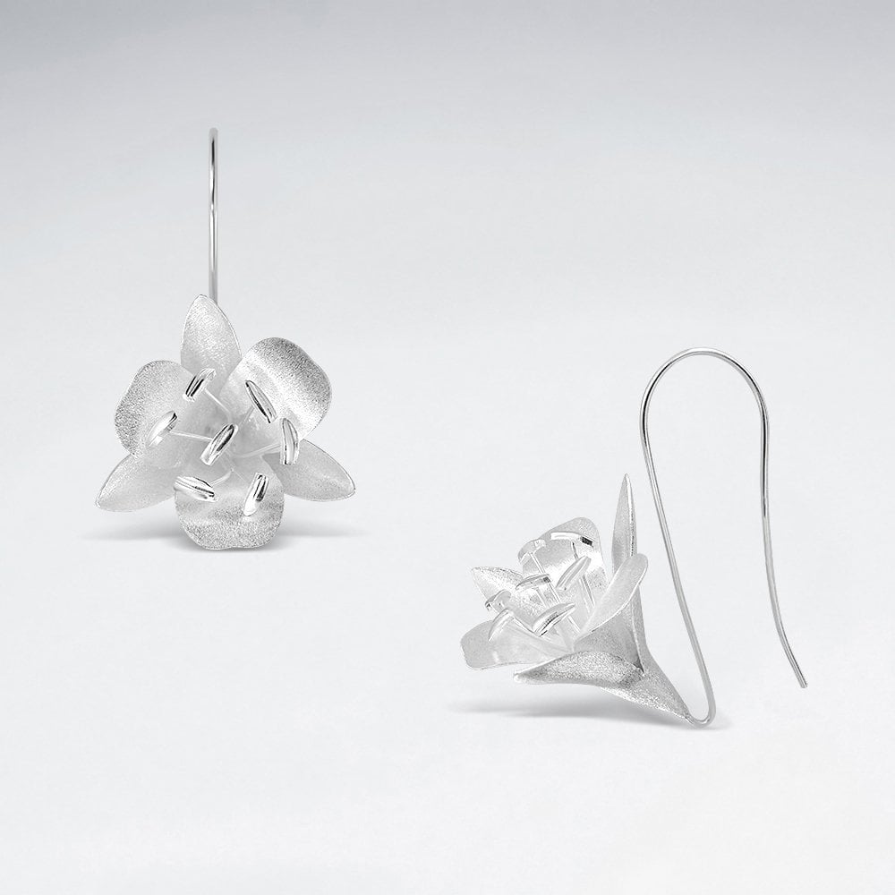 Sterling Silver Bell Flower Earrings