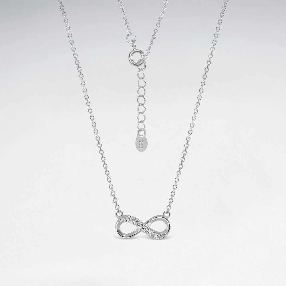 Sterling Silver Infinity CZ Love Necklace