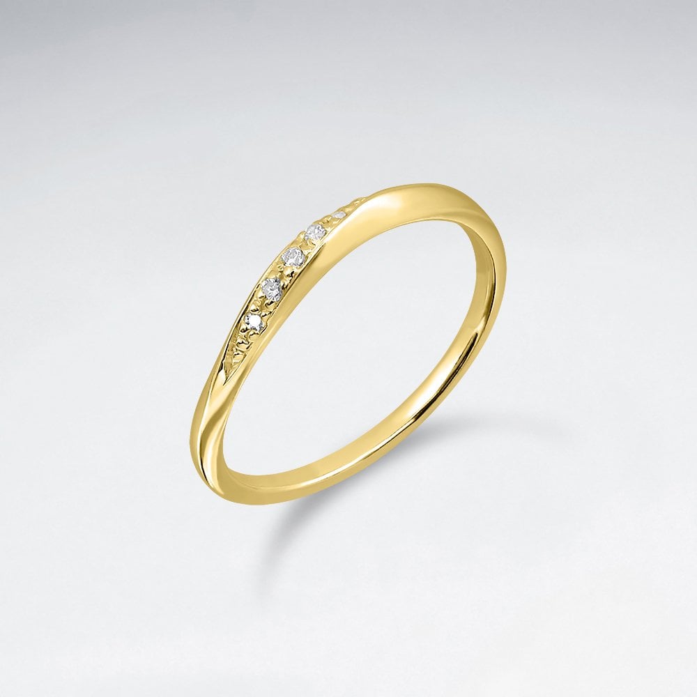 Sterling Silver Cubic Zirconia Anniversary Engagement  Ring