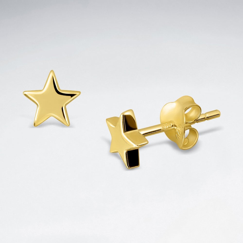 Sterling Silver Star Silhouette Stud Earrings