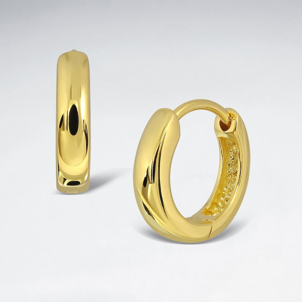 Classic Huggie Hoop Sterling Silver Earrings