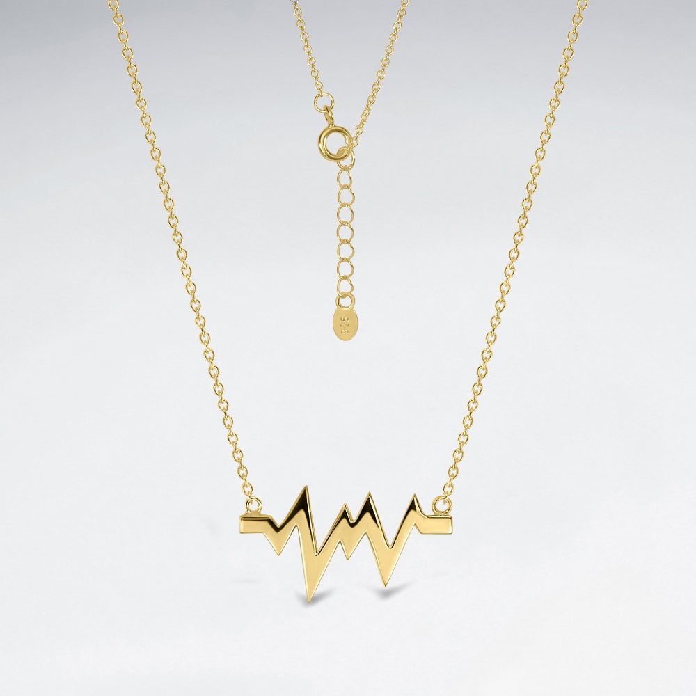 Sterling Silver Heartbeat Necklace