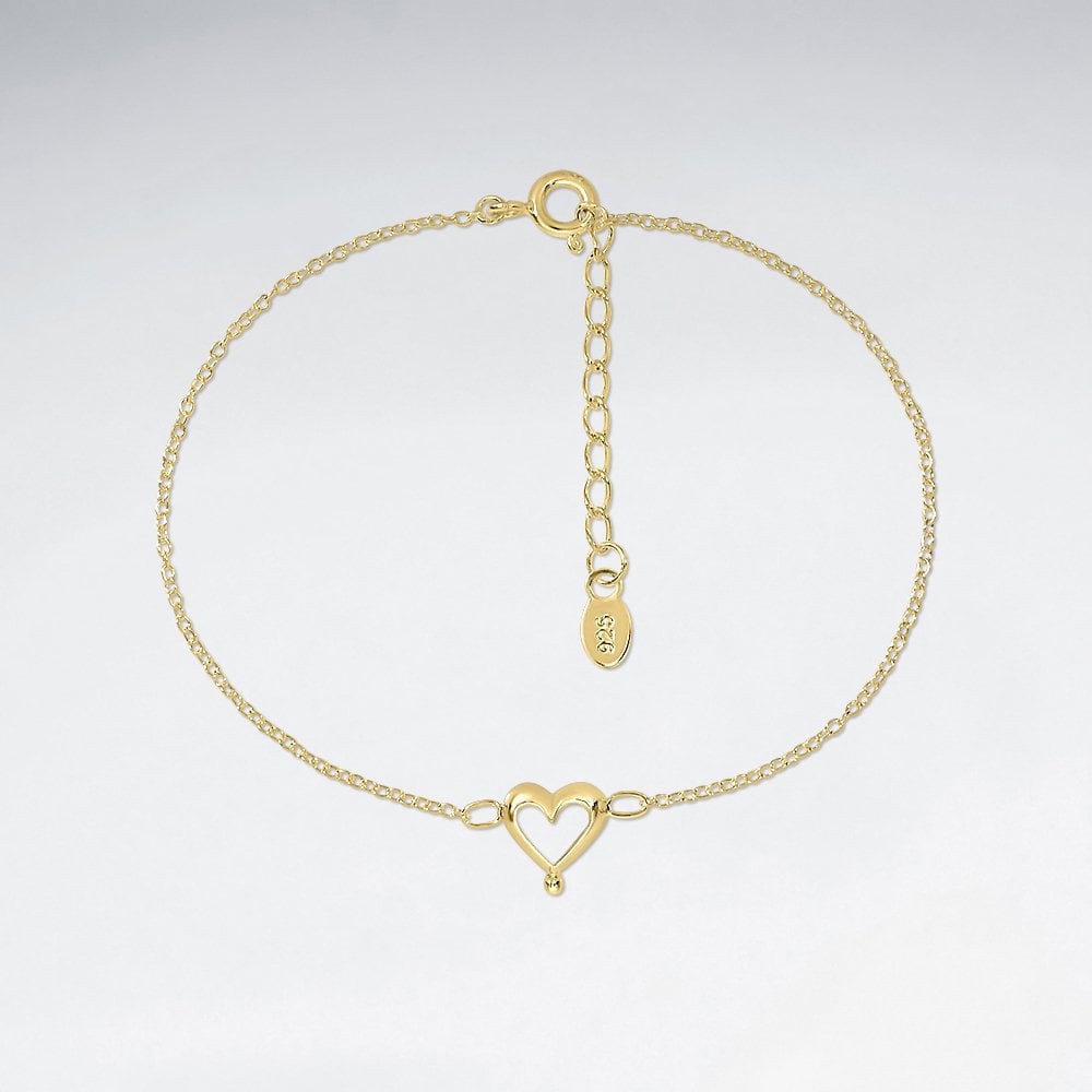 Designs for Her Sterling Silver Open Heart Bracelet