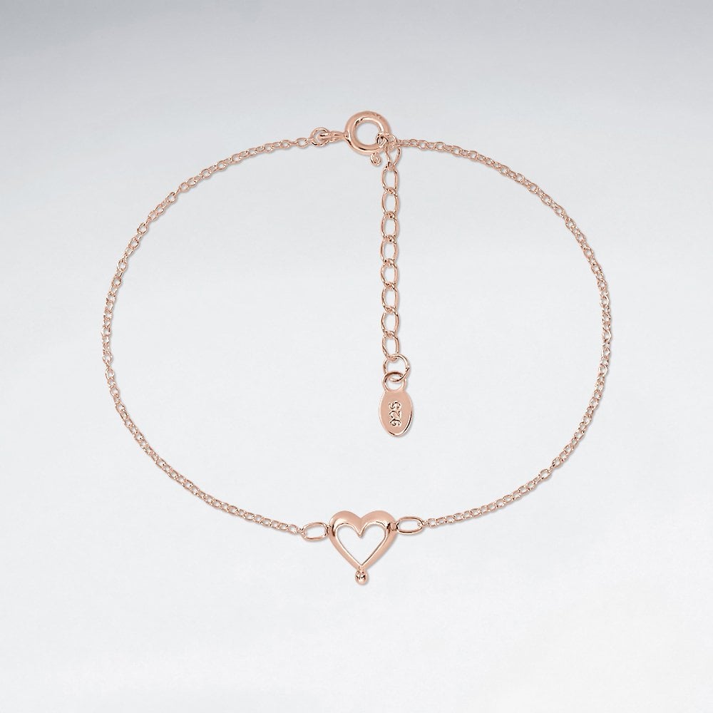 Designs for Her Sterling Silver Open Heart Bracelet