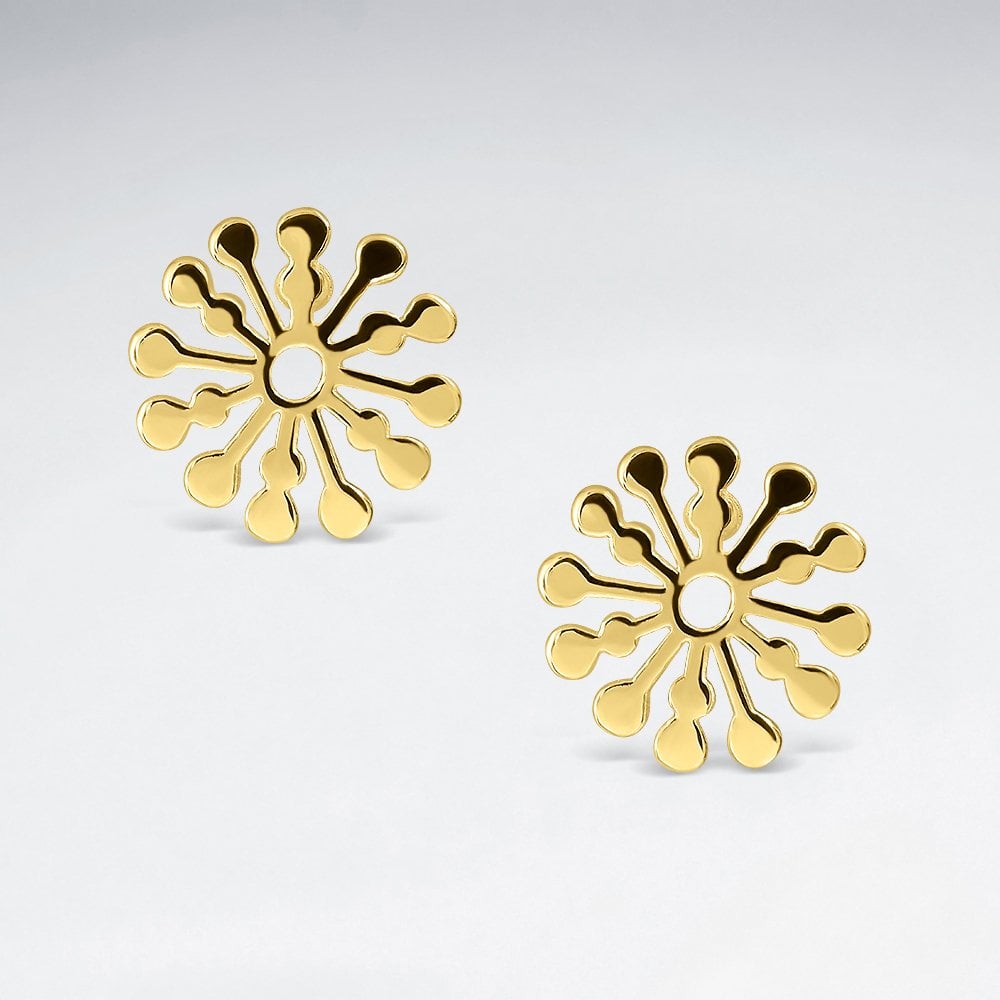 Snowflake Splat Sterling Silver Stud Earrings